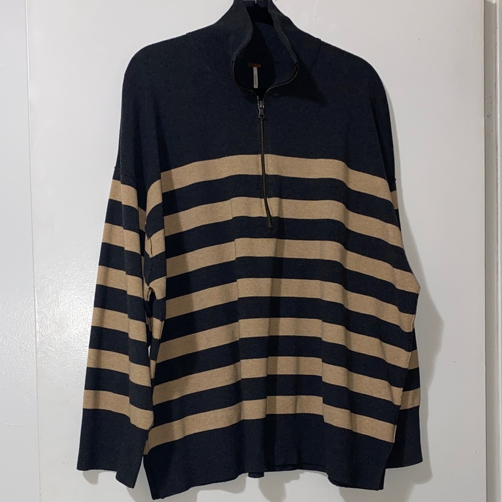 Free People Coastal Stripe Pullover